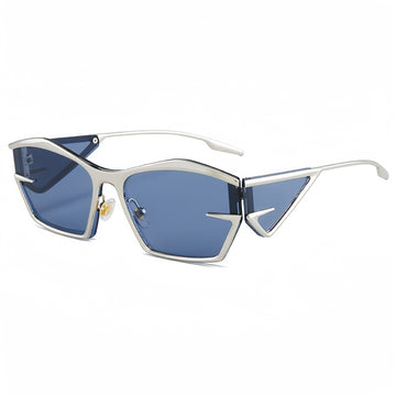 Silver Frame Blue Lens