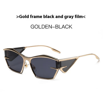 Gold Frame Black Gray Lens